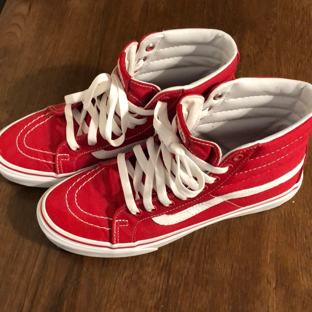 EUC Red High Top Vans